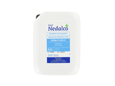Nedalco Des-O is een oppervlakte desinfectievloeistof op basis van 80% ethanol. Uitermate geschikt voor het desinfecteren en reinigen van oppervlakken en medisch instrumenten.  Snelle, effectieve desinfectie en daarom praktisch in gebruik.  Ongeparfumeerd, aangename frisse geur.  Per 5 liter - Verkrijgbaar bij Dentura Dental Products